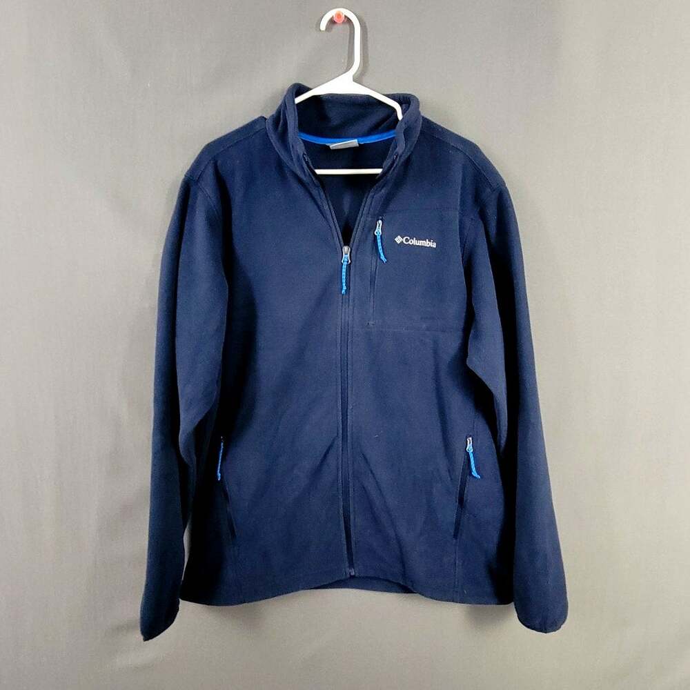 Columbia Navy Fleece Full Zip Jacket with Pockets Women’s Large